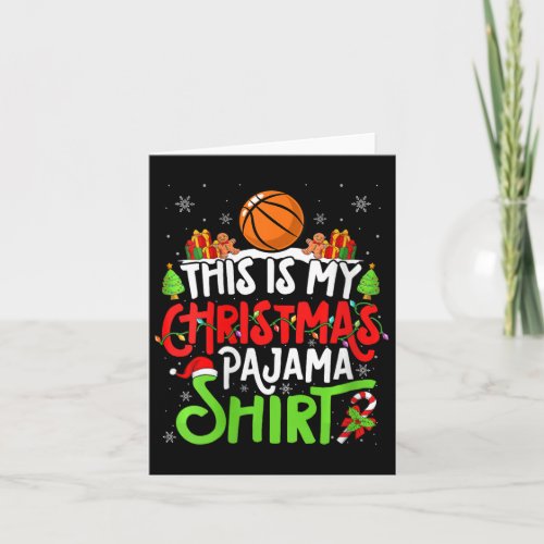 Basketball Christmas Pajama Shirt Xmas Party Baske Card