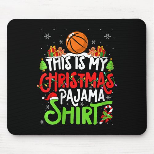 Basketball Christmas Pajama Shirt Xmas Party Baske Mouse Pad