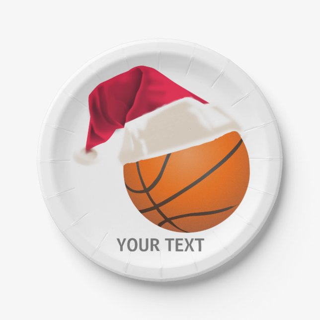 basketball christmas paper plates (Front)