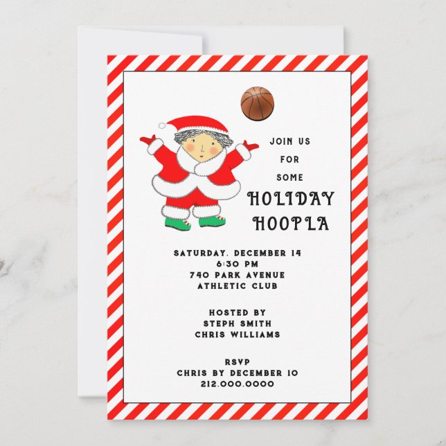 Basketball Christmas Party Invitation (Front)