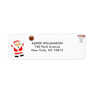 Basketball Christmas return-address labels