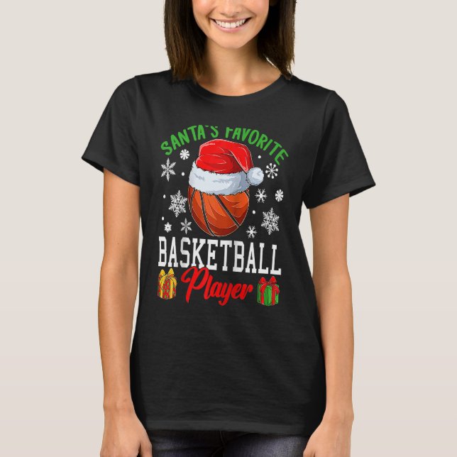 Basketball Christmas  Santa´s favorite Basketball  T-Shirt (Front)