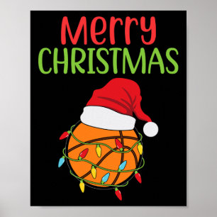 Basketball Christmas Santa Xmas Sport Christmas Ba Poster