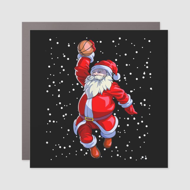 Basketball Christmas Shirt Men Boys Basketball San Car Magnet (Front)