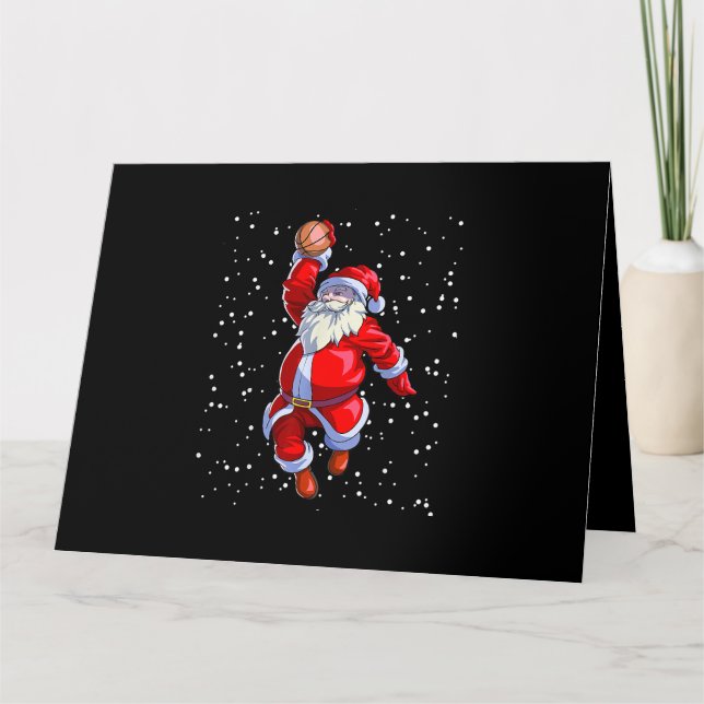 Basketball Christmas Shirt Men Boys Basketball San Card (Front)