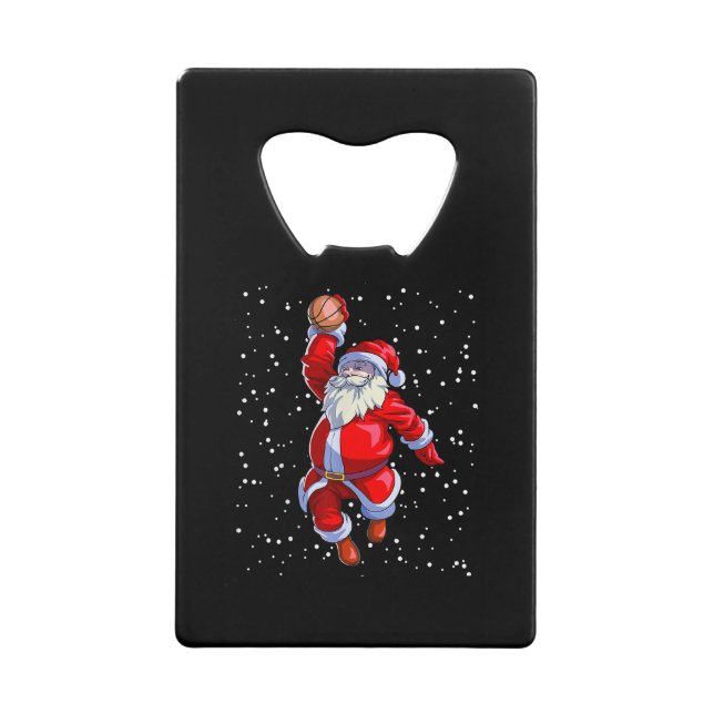 Basketball Christmas Shirt Men Boys Basketball San Credit Card Bottle Opener (Front)