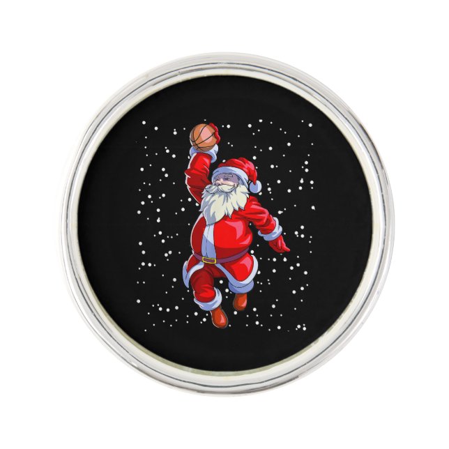 Basketball Christmas Shirt Men Boys Basketball San Lapel Pin (Front)