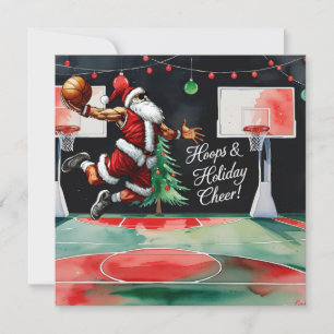 Basketball Christmas Themed Holiday Card