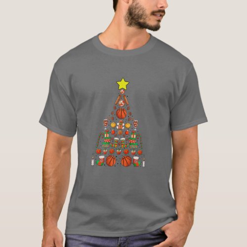 Basketball Christmas Tree Basketball Player Xmas P T_Shirt