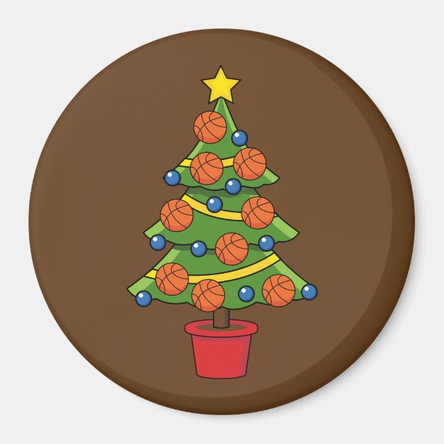 Basketball Christmas Tree Magnet (Front)