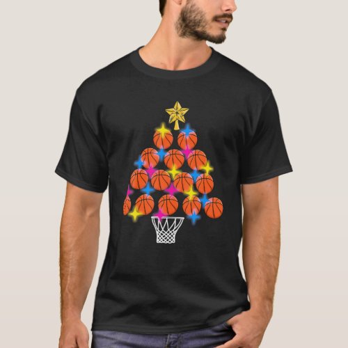 Basketball Christmas Tree  Sports Design  Men Wo T_Shirt