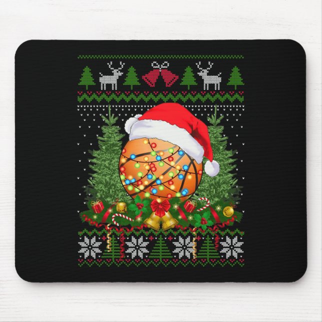 Basketball Christmas Ugly  Family Gifts Sport Love Mouse Pad (Front)
