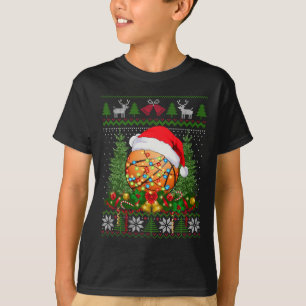 Basketball Christmas Ugly Family Gifts Sport Love T-Shirt