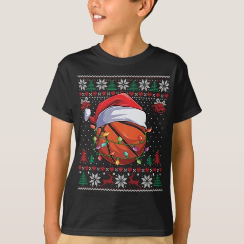 Basketball Christmas Ugly Sweater Funny Santa Spor