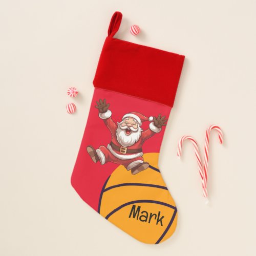 Basketball Christmas with Santa Claus  Stocking