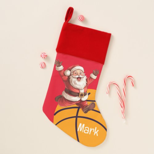 Basketball Christmas with Santa Claus  Stocking