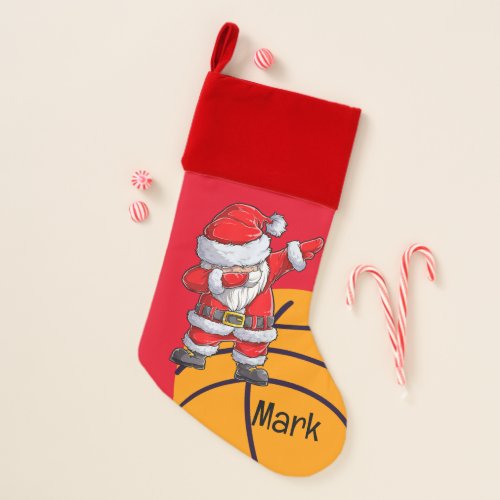 Basketball Christmas with Santa Claus  Stocking