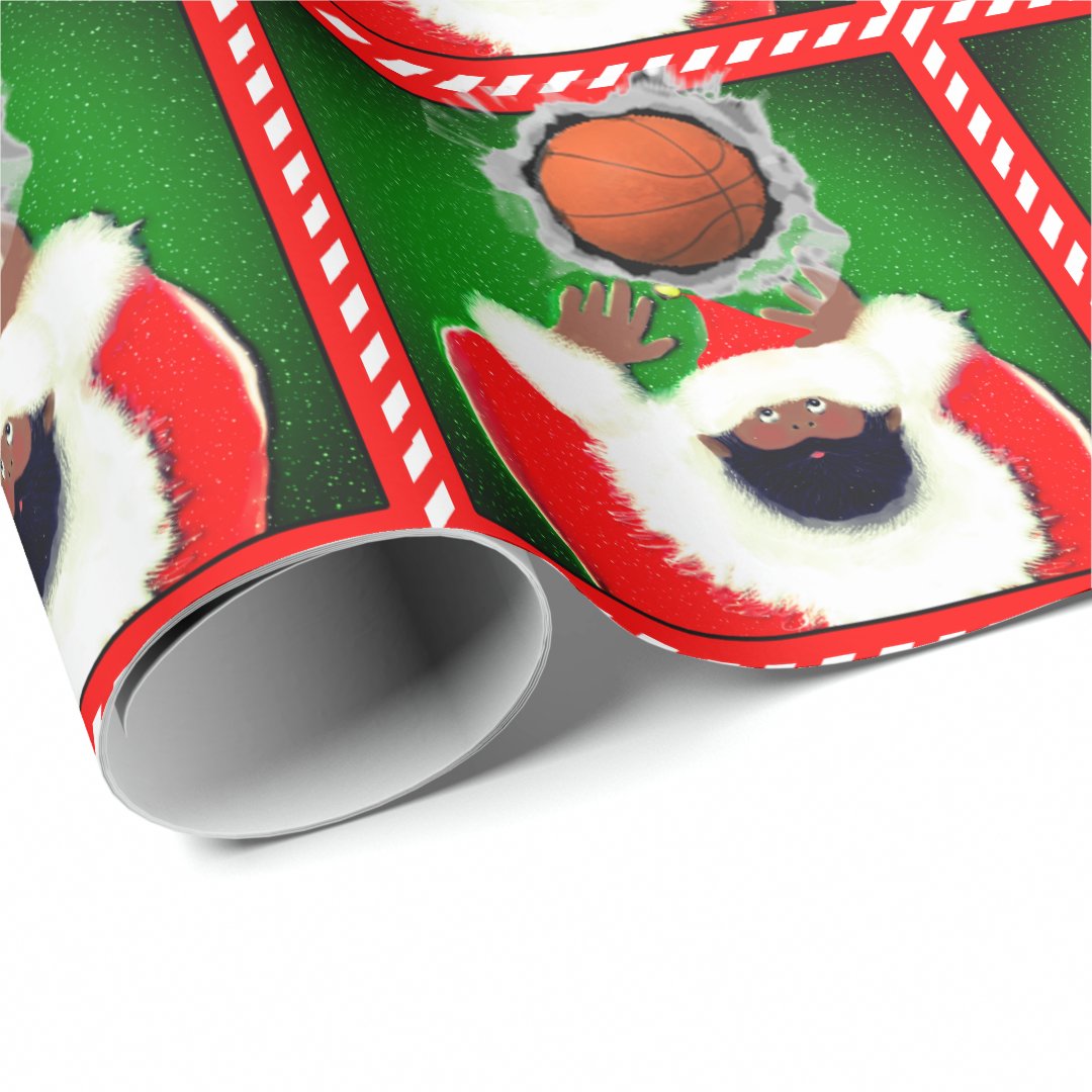 basketball Christmas Wrapping Paper Zazzle