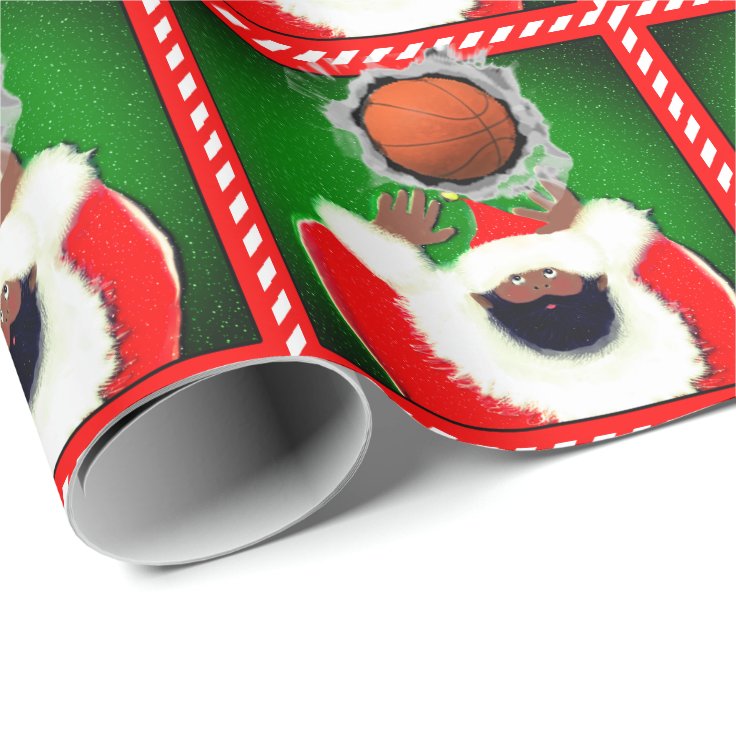 basketball Christmas Wrapping Paper Zazzle
