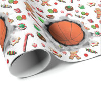 Basketball Christmas Wrapping Paper