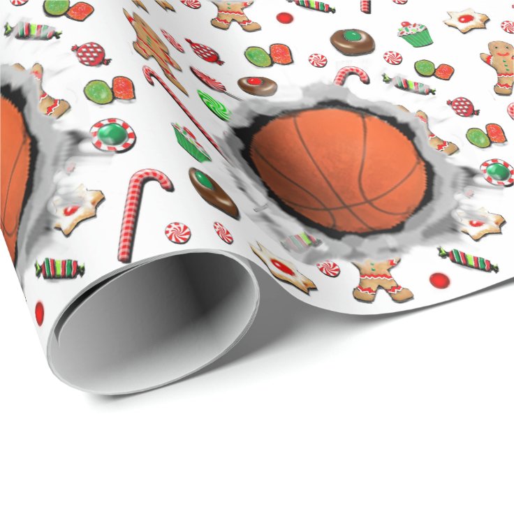 Basketball Christmas Wrapping Paper Zazzle