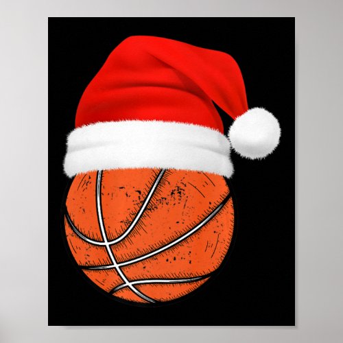 Basketball Christmas Xmas Basketball Player Premiu Poster