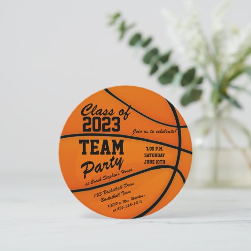 Basketball Class of 2023 Team Party Invitation Zazzle