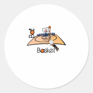 Basketball classic round sticker