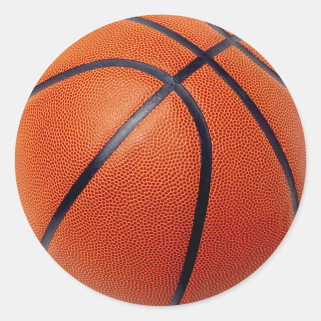 BASKETBALL CLASSIC ROUND STICKER (Front)