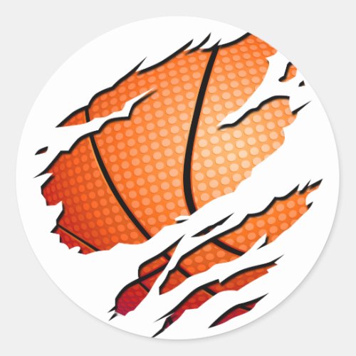 basketball classic round sticker