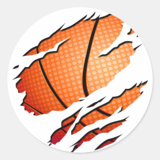 basketball classic round sticker