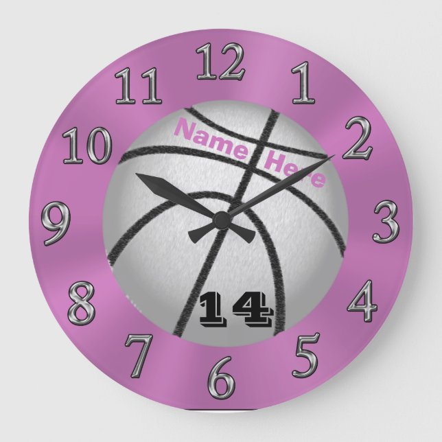 Basketball Clocks with NAME and Jersey NUMBER (Front)