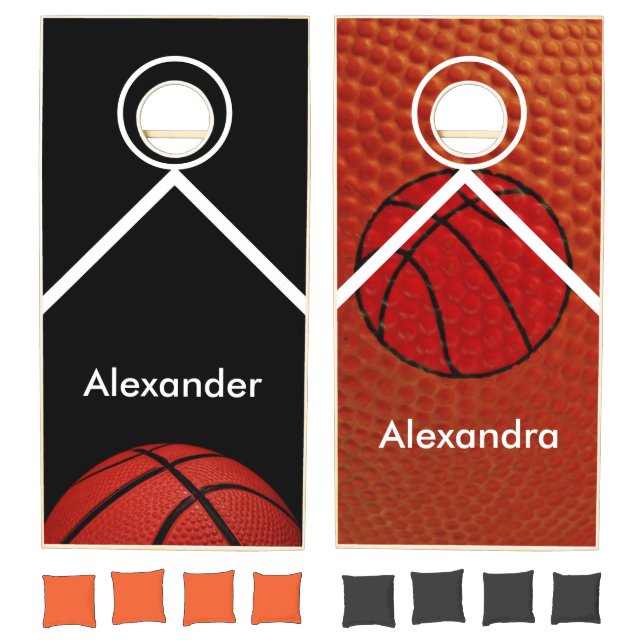Basketball Close-up cornhole set. Cornhole Set (Set)
