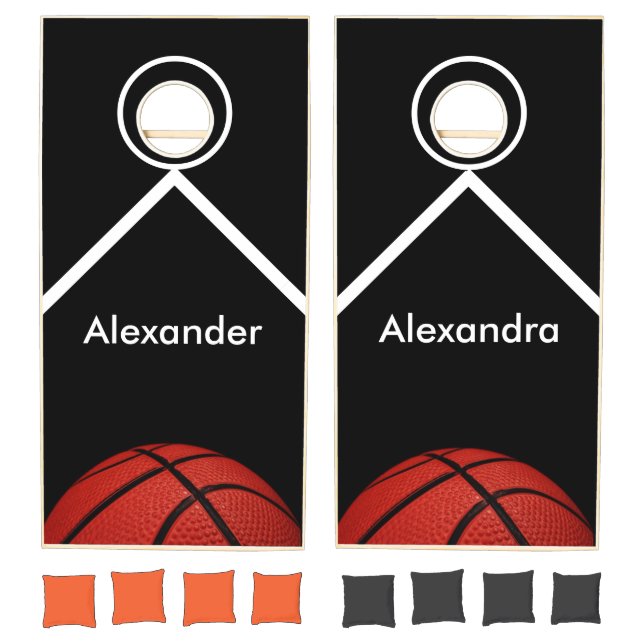 Basketball Close-up cornhole set. Cornhole Set (Set)