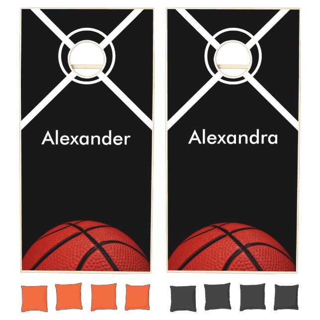 Basketball Close-up cornhole set. Cornhole Set (Set)