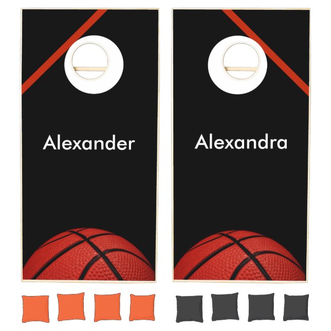 Basketball Close-up cornhole set. Set (Set)