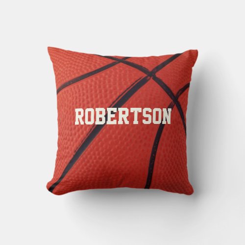 Basketball Close_up Custom Name sport Throw Pillow