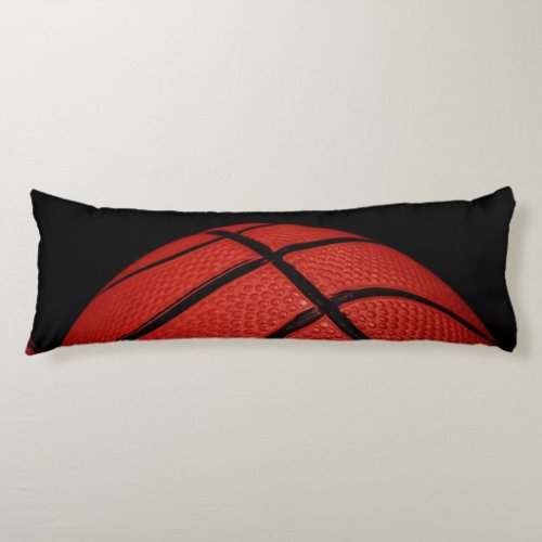 Basketball Close_up orange and black Body Pillow