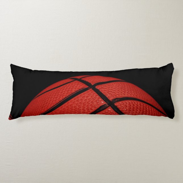 Basketball Close-up orange and black Body Pillow (Front)