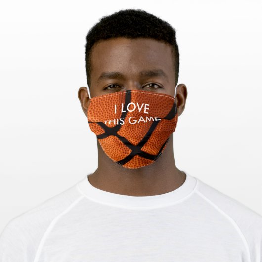 Basketball Close-up - Popular Sports Art Adult Cloth Face Mask (Worn)