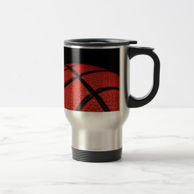 Basketball Close-up Sports Team Travel Mug (Right)