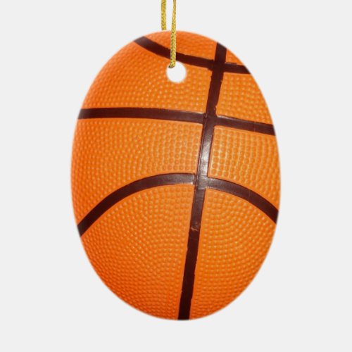 Basketball Close_Up Texture Skin Ceramic Ornament