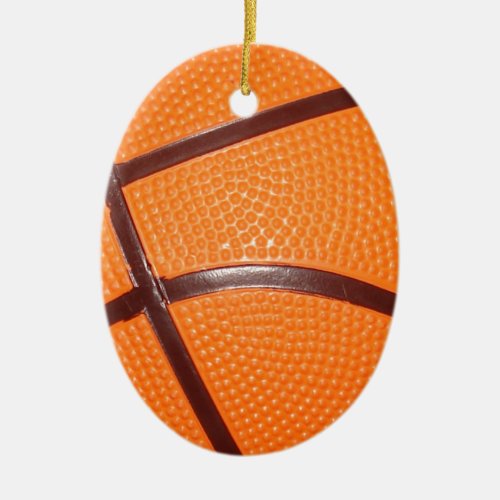 Basketball Close_Up Texture Skin Ceramic Ornament