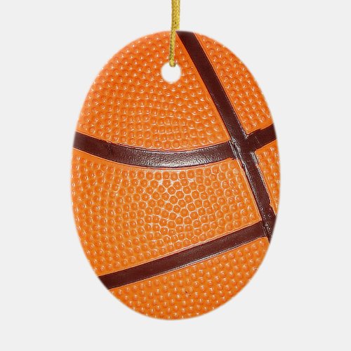 Basketball Close_Up Texture Skin Ceramic Ornament