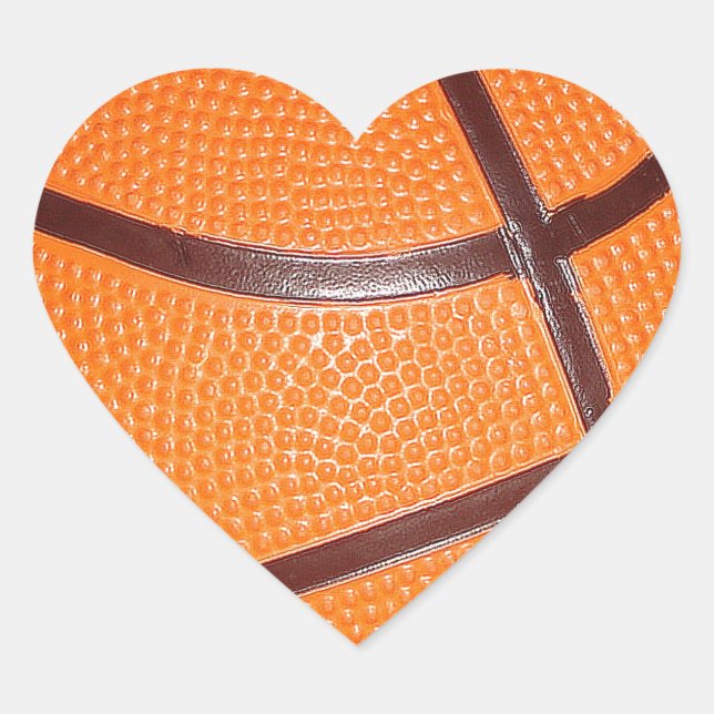 Basketball Close-Up Texture Skin Heart Sticker (Front)