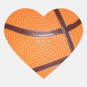 Basketball Close-Up Texture Skin Heart Sticker