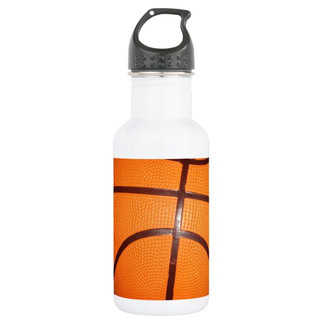 Basketball Close-Up Texture Skin Water Bottle (Front)