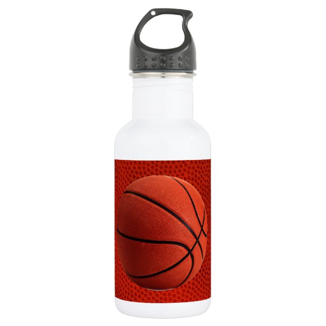 Basketball Close-Up Texture Skin Water Bottle (Front)
