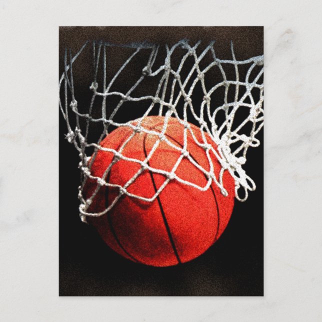 Basketball Closeup Artwork Vertical Post Cards (Front)