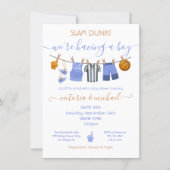 Basketball Clothesline Baby Shower Invitation (Front)